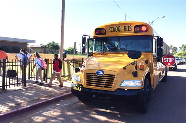 School Bus Dropping off Students 
